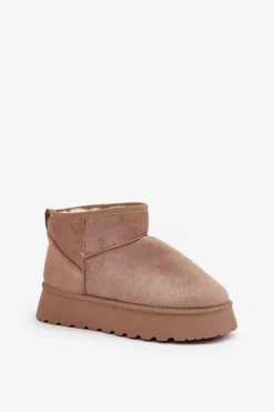 Śniegowce Na Platformie Z Eko Zamszu Ciemnobeżowe Vlivana