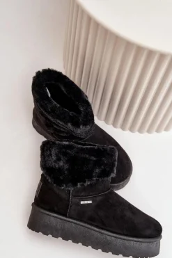 Śniegowce Na Platformie Z Futerkiem Big Star OO274A108 Czarne