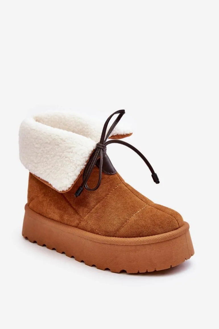 Śniegowce Na Platformie Z Kożuchem Camel Olimuka