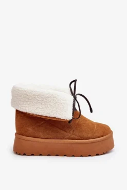 Śniegowce Na Platformie Z Kożuchem Camel Olimuka