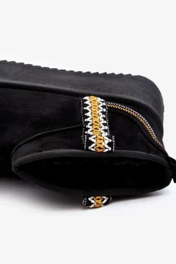 Śniegowce Na Platformie Ze Wzorem Czarne Udra