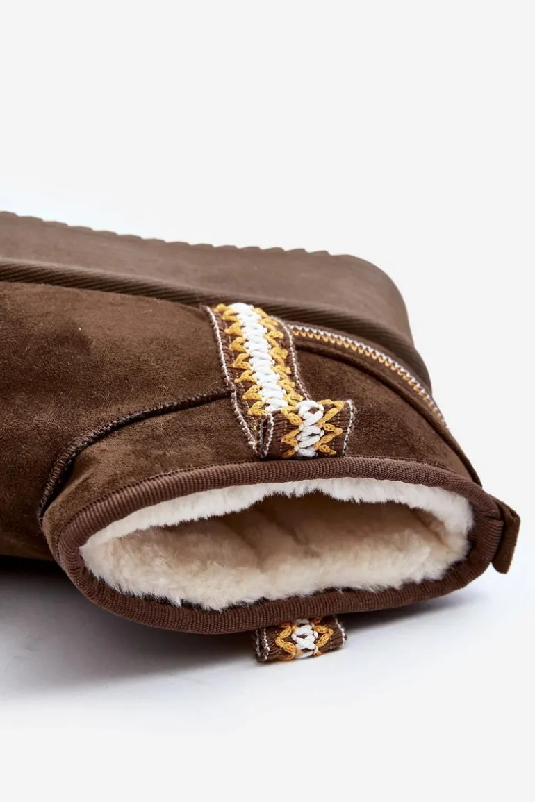 Śniegowce Na Platformie Ze Wzorem Ciemnozielone Udra