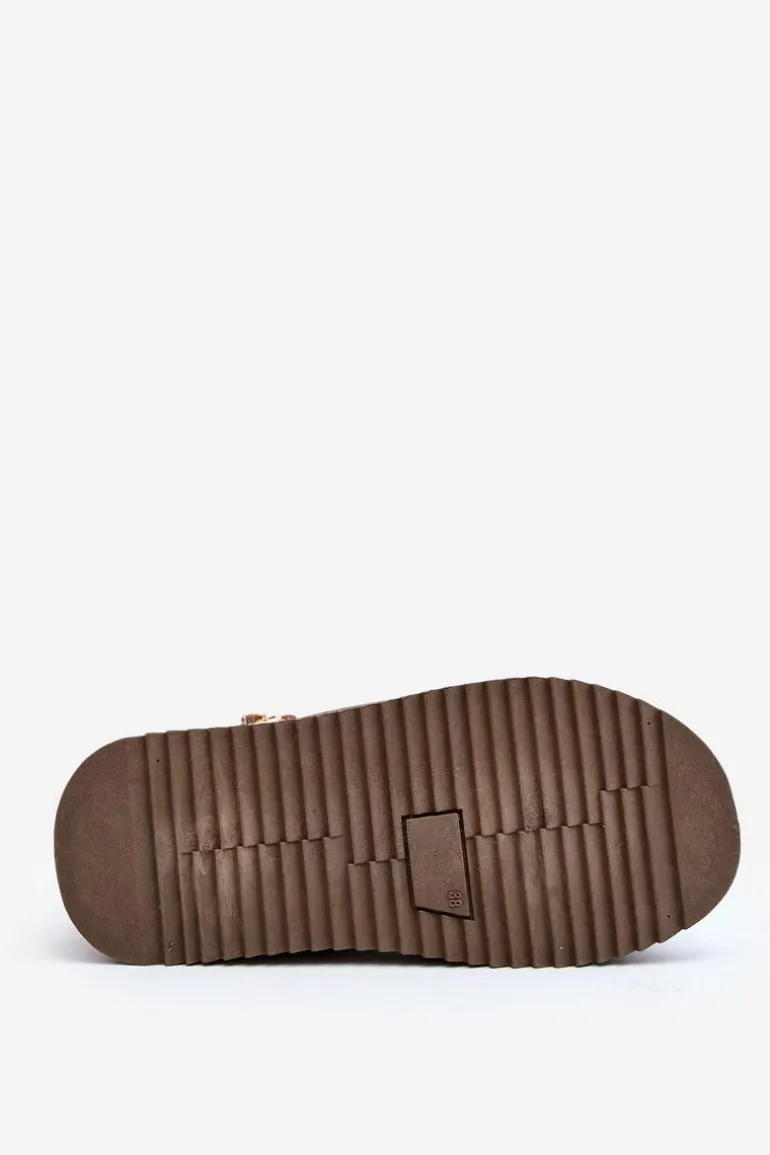 Śniegowce Na Platformie Ze Wzorem Ciemnozielone Udra