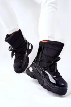 Śniegowce Ocieplane Futerkiem Czarne Holys