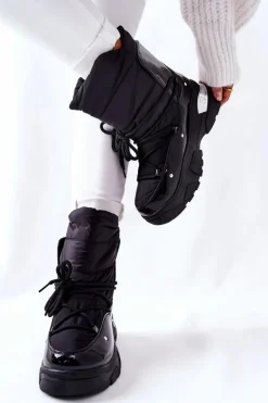 Śniegowce Ocieplane Futerkiem Czarne Holys