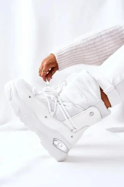 Śniegowce Ocieplane Futerkiem Białe Holys