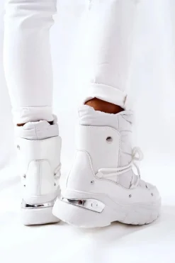 Śniegowce Ocieplane Futerkiem Białe Holys