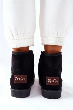 Śniegowce Ocieplane Futerkiem Czarne Vicandi