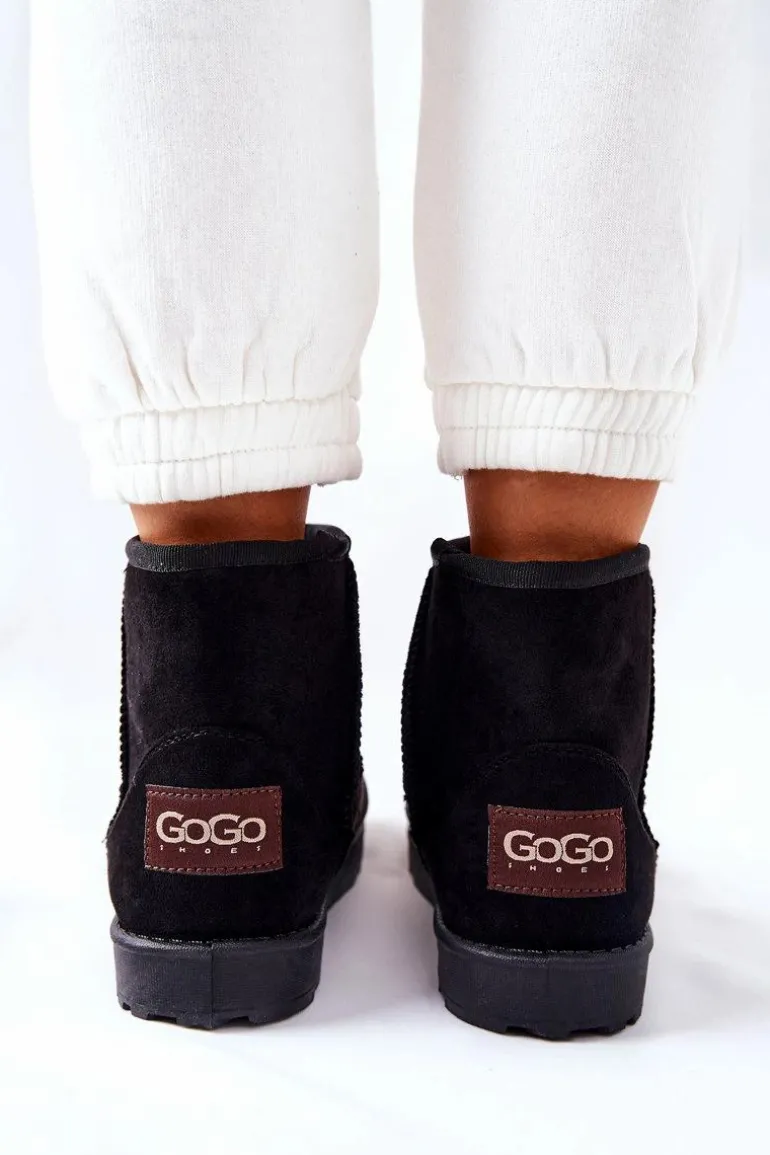 Śniegowce Ocieplane Futerkiem Czarne Vicandi