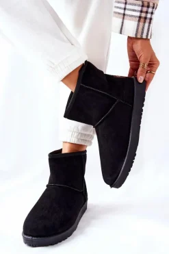 Śniegowce Ocieplane Futerkiem Czarne Vicandi