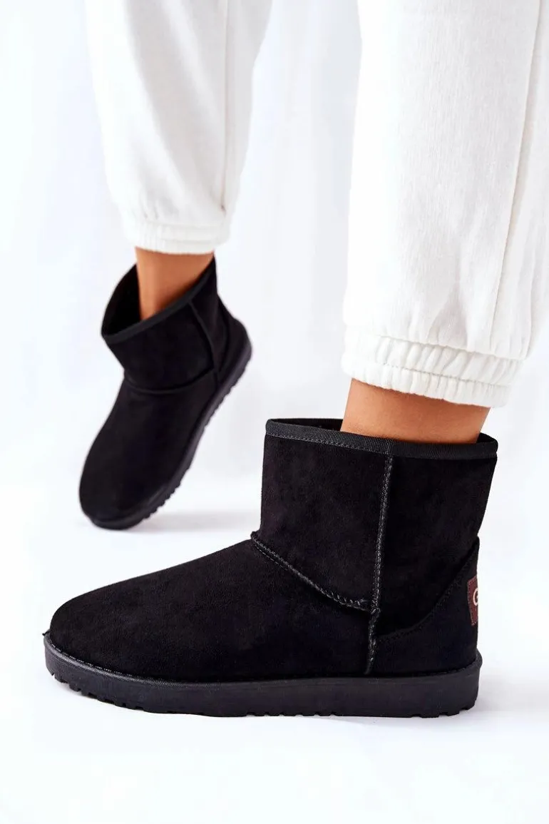 Śniegowce Ocieplane Futerkiem Czarne Vicandi