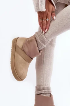 Śniegowce Ocieplane Na Platformie Beżowe Big Star MM274152