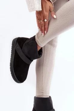 Śniegowce Ocieplane Na Platformie Czarne Big Star MM274151