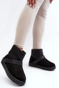 Śniegowce Ocieplane Na Platformie Czarne Big Star MM274151