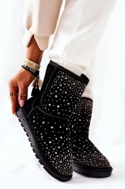 Śniegowce Ocieplane Z Dżetami Czarne Mariella