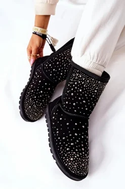 Śniegowce Ocieplane Z Dżetami Czarne Mariella