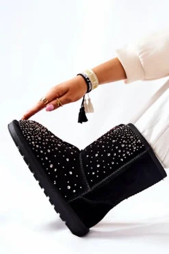 Śniegowce Ocieplane Z Dżetami Czarne Mariella