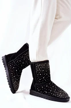 Śniegowce Ocieplane Z Dżetami Czarne Mariella