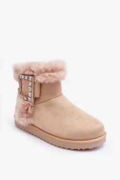 Śniegowce Ocieplane Z Klamrą Beżowe Dulca
