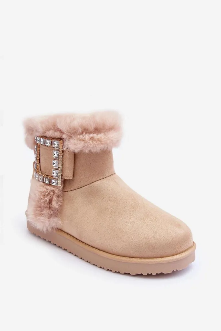 Śniegowce Ocieplane Z Klamrą Beżowe Dulca