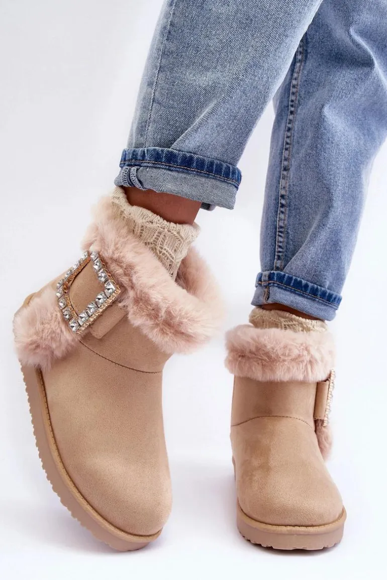 Śniegowce Ocieplane Z Klamrą Beżowe Dulca