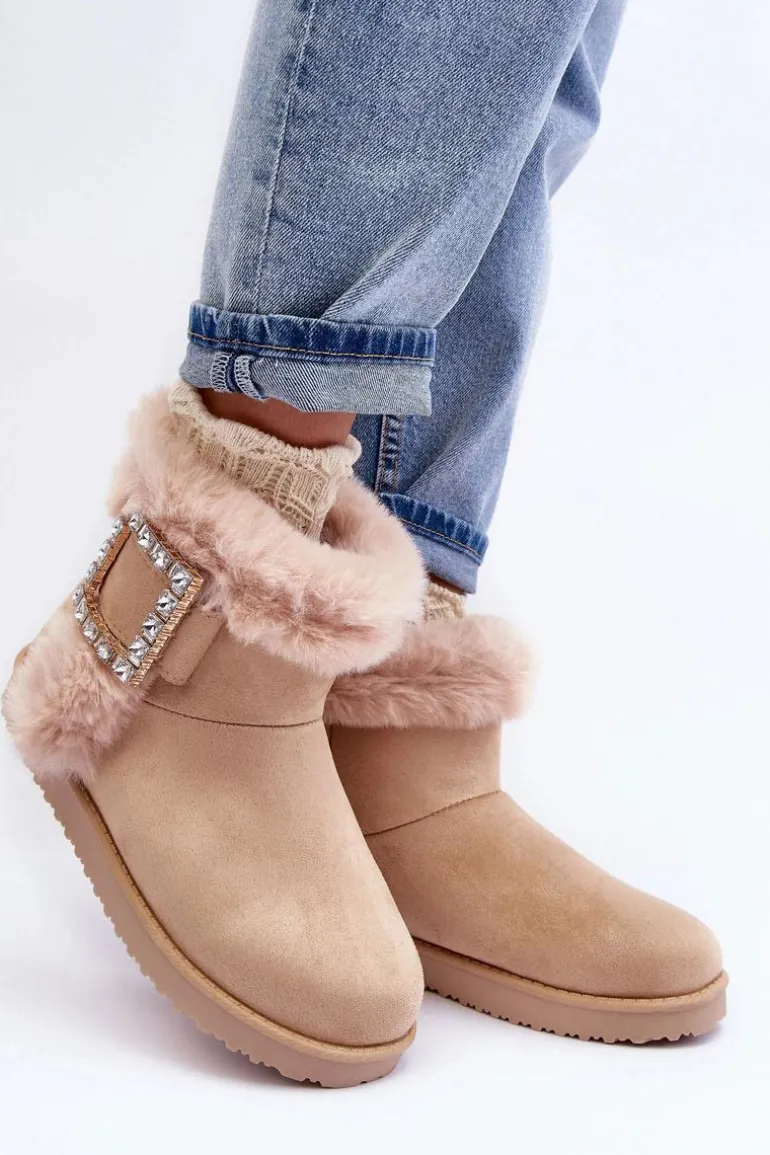 Śniegowce Ocieplane Z Klamrą Beżowe Dulca