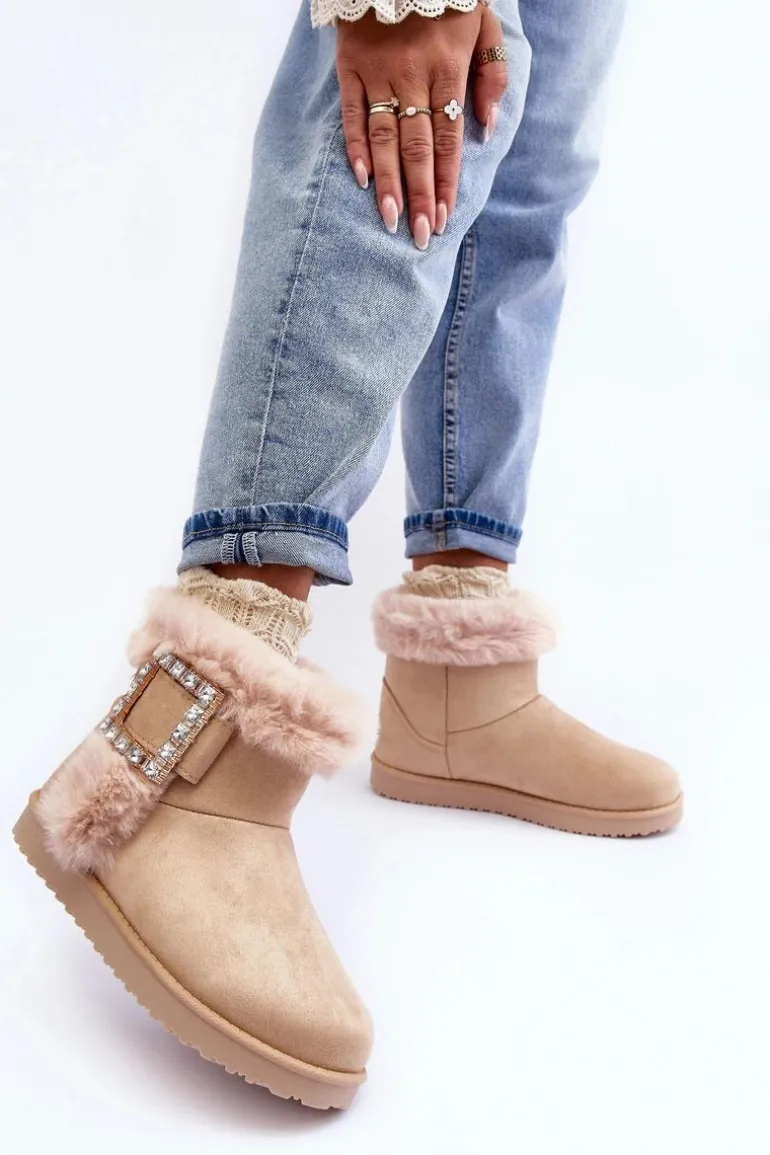 Śniegowce Ocieplane Z Klamrą Beżowe Dulca