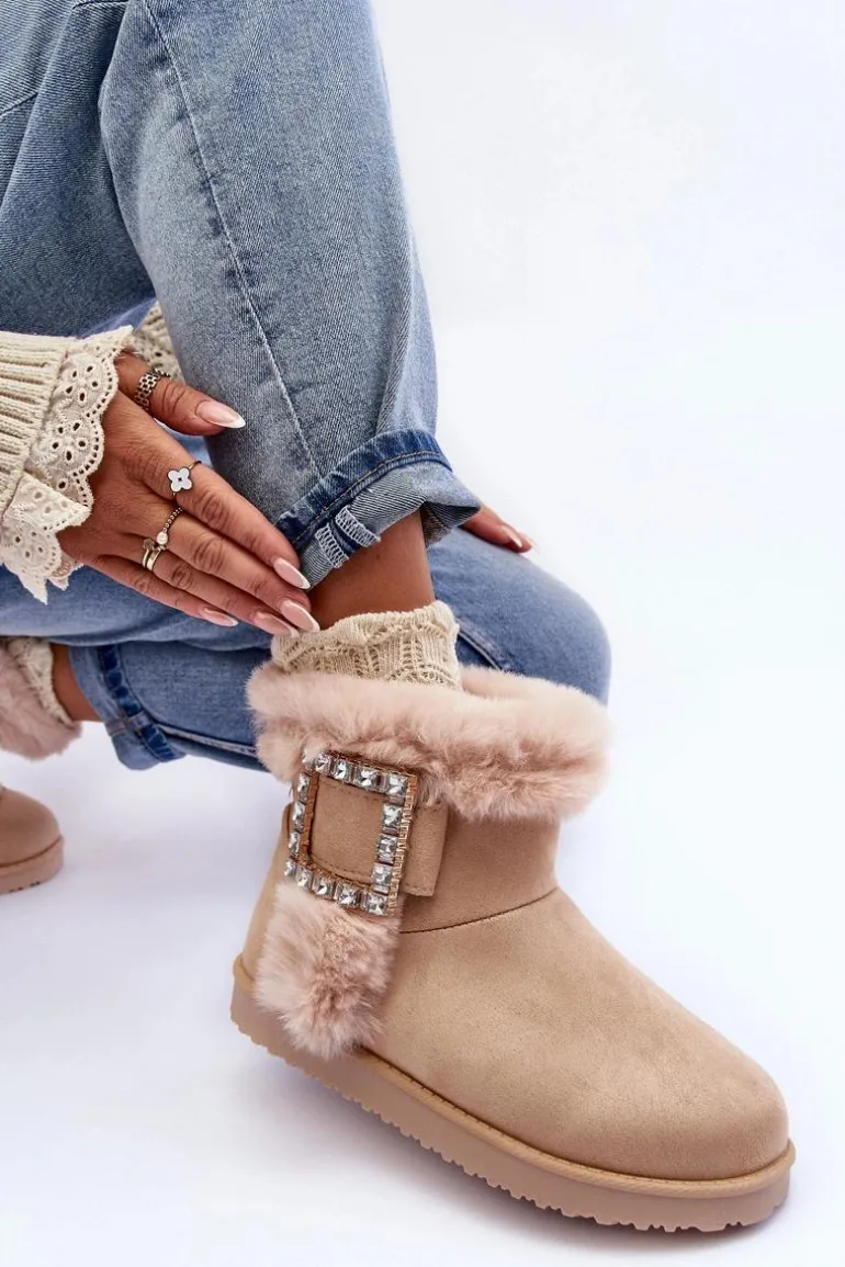 Śniegowce Ocieplane Z Klamrą Beżowe Dulca