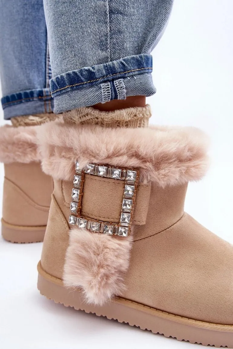 Śniegowce Ocieplane Z Klamrą Beżowe Dulca