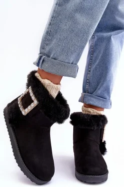 Śniegowce Ocieplane Z Klamrą Czarne Dulca