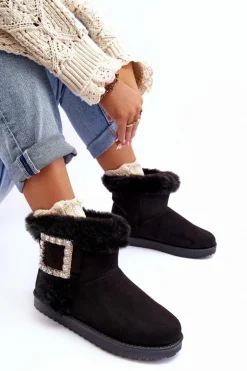 Śniegowce Ocieplane Z Klamrą Czarne Dulca