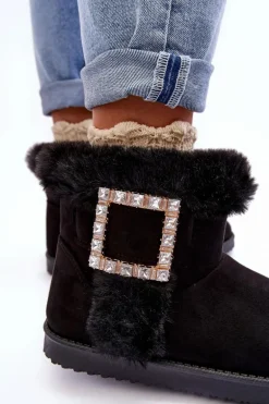 Śniegowce Ocieplane Z Klamrą Czarne Dulca