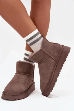 Śniegowce Z Naturalnego Zamszu Ocieplane Futerkiem Vinceza 97961 Brązowe