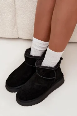 Śniegowce Z Naturalnego Zamszu Ocieplane Futerkiem Vinceza 97961 Czarne