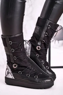 Śniegowce Zamszowe z Futerkiem Laura Messi Czarne 2054