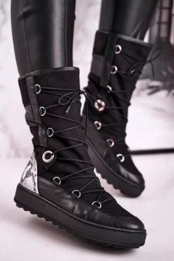 Śniegowce Zamszowe z Futerkiem Laura Messi Czarne 2054