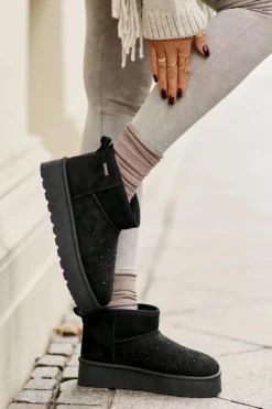 Śniegowce Ze Zdobieniem Na Platformie Big Star OO274A105 Czarne