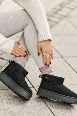 Śniegowce Ze Zdobieniem Na Platformie Big Star OO274A105 Czarne