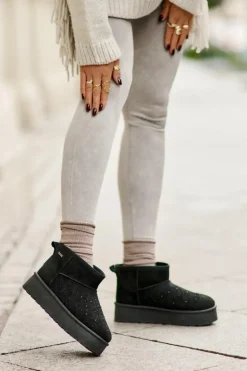 Śniegowce Ze Zdobieniem Na Platformie Big Star OO274A105 Czarne