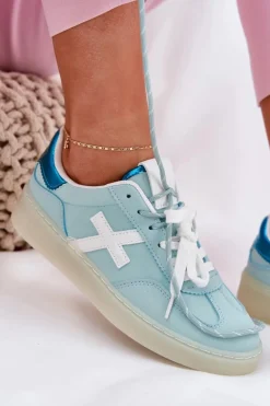 Niskie Buty Sportowe Damskie W Panterkę Miętowe Zelevelis