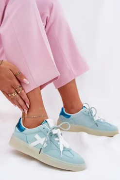 Niskie Buty Sportowe Damskie W Panterkę Miętowe Zelevelis