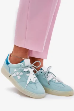 Niskie Buty Sportowe Damskie W Panterkę Miętowe Zelevelis