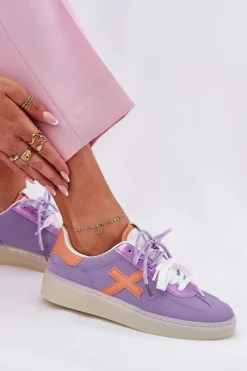 Niskie Buty Sportowe Damskie Fioletowe Zelevelis