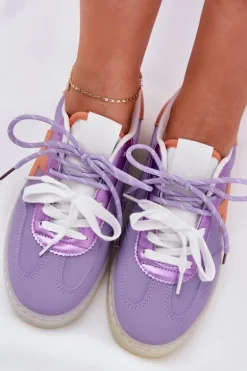 Niskie Buty Sportowe Damskie Fioletowe Zelevelis