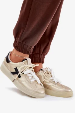 Niskie Buty Sportowe Damskie Złote Zelevelis