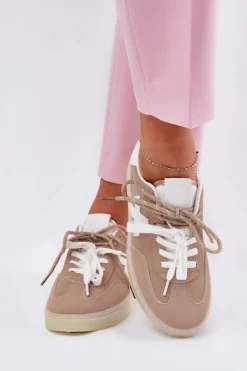 Niskie Buty Sportowe Damskie Beżowe Zelevelis