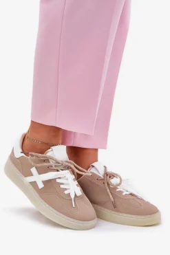 Niskie Buty Sportowe Damskie Beżowe Zelevelis