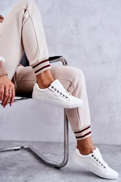 Niskie Damskie Materiałowe Trampki Big Star KK274003 Białe