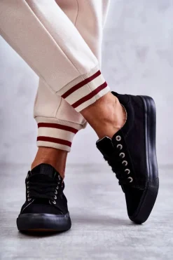 Niskie Damskie Materiałowe Trampki Big Star KK274004 Czarne