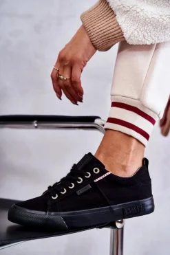 Niskie Damskie Materiałowe Trampki Big Star KK274004 Czarne